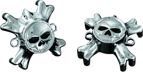 Kuryakyn 6278 - Replacement Zombie Grip Emblems With Throttle Boss Chrome