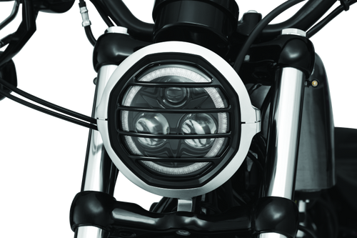 Kuryakyn 6687 - Dillinger Headlight Trim 5-3/4 Sil