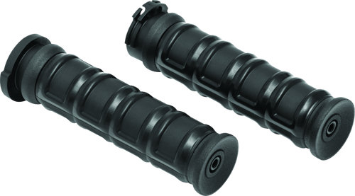 Kuryakyn 6673 - Dillinger Grips Dual Cable Satin Black