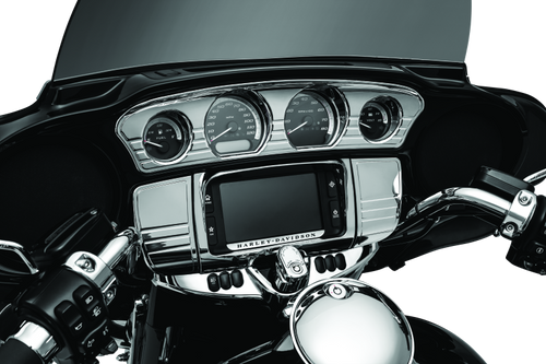Kuryakyn 7284 - Tri-Line Gauge Trim 14-Up Touring Models Chrome