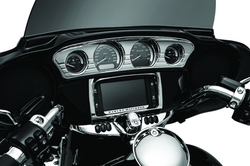 Kuryakyn 7284 - Tri-Line Gauge Trim 14-Up Touring Models Chrome