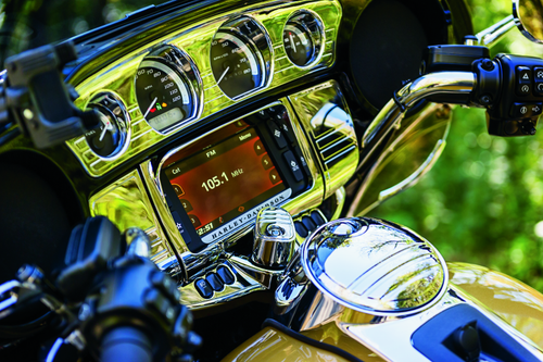 Kuryakyn 7240 - Deluxe Tri-Line Stereo Trim Kit 14-Up Touring Models Chrome