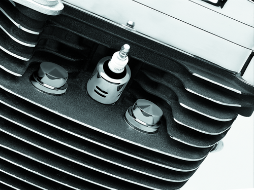 Kuryakyn 8106 - Head Bolt Covers Peaked 87-Up Big Twin Chrome