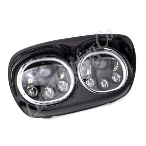 Letric Lighting LLC-LRHP-HBB - Hdlght Dual W/Halo 5.75in Blk