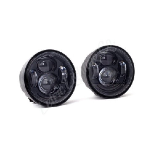 Letric Lighting LLC-EFBH - 08-17 Fat Bob LED Black Headlight Kit
