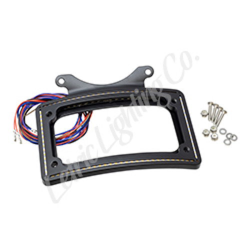 Letric Lighting LLC-CPPL-B4 - 06-09 Street Glide Perfect Plate Light Black Curved License Plate Frame