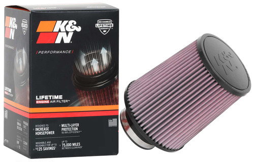 K&N RU-5100 - Universal Clamp-On Air Filter 3-1/8in FLG / 6in B / 5in T / 7in H