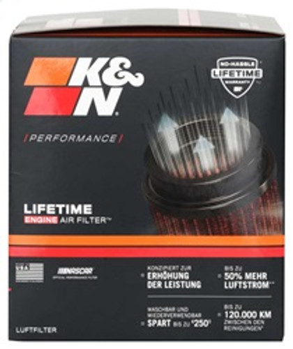 K&N RU-3560 - Universal Rubber Filter 2-1/4in FLG x 5-1/8in Base x 4-5/8in Top x 6in Height