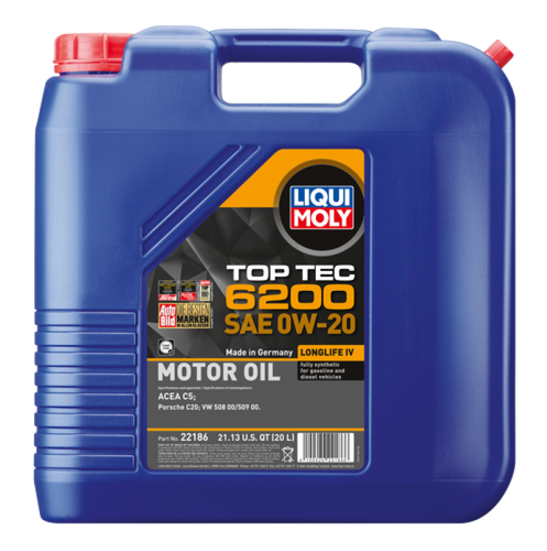 Liqui Moly 22186 - 20L Top Tec 6200 Motor Oil SAE 0W20