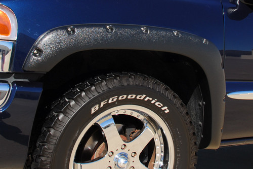 Lund RX130T - 19-22 GM Silverado/Sierra RX-Flat Textured Elite Series Fender Flares w/Black Bolts - Black 4pc