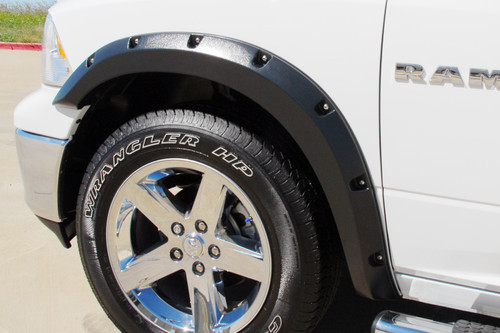 Lund RX205T - Elite Series Black Rivet Style Textured Finish 4-Piece Fender Flare Set for 2010-2018 Ram 2500/3500 (Includes Dually)