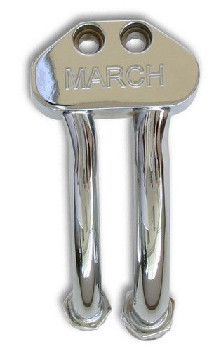 March Performance 418-06 - Curved AC Manifold for 7176 Compressors - Chrome