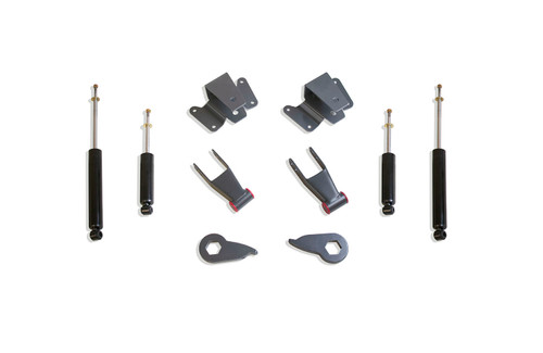 Maxtrac KT333524 - Lowering Kit; 2 in. Front Drop; 4 in. Rear Drop; Incl. Front Lowering Torsion Keys/Front  Shocks/Rear Shackles/Rear Hangers/Rear  Shocks;