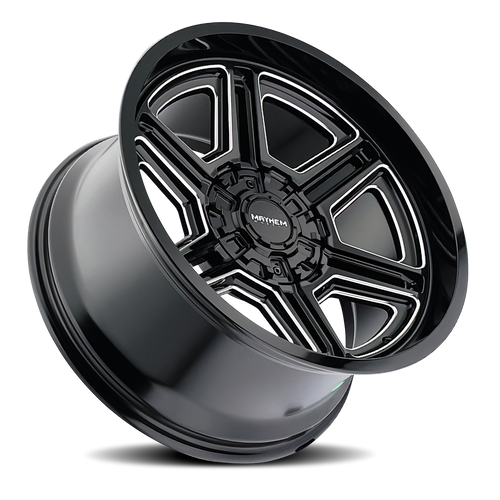 Mayhem 8117-2137BM - Offroad Wheels Hermosa 8113 BM 20x10 Milled Black -25 Off Set 6 Lug 4.52 BSM 106 Bore Cast Aluminum