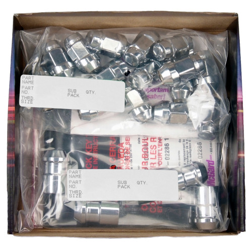 McGard 84537 - 5 Lug Hex Install Kit w/Locks (Cone Seat Nut / Bulge) M12X1.5 / 3/4 Hex / 1.45in L - Chrome