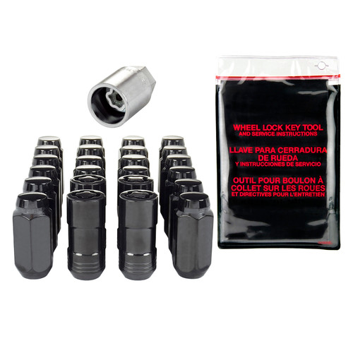 McGard 84622 - 6 Lug Hex Install Kit w/Locks (Cone Seat Nut) M14X1.5 / 13/16 Hex / 1.945in. Length - Black