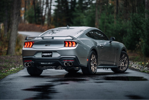 MBRP S7282AL - 24-Up Ford Mustang GT 5.0L, Armor Lite Aluminized Steel 3 Inch Cat-Back Dual Split Rear with Quad Tips, Race Profile