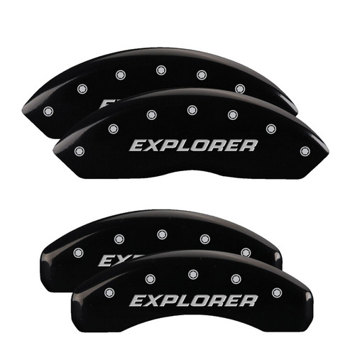 MGP 10041SEXPBK - 4 Caliper Covers Engraved Front & Rear Explorer/2011 Black Finish Silver Char 2010 Ford Explorer