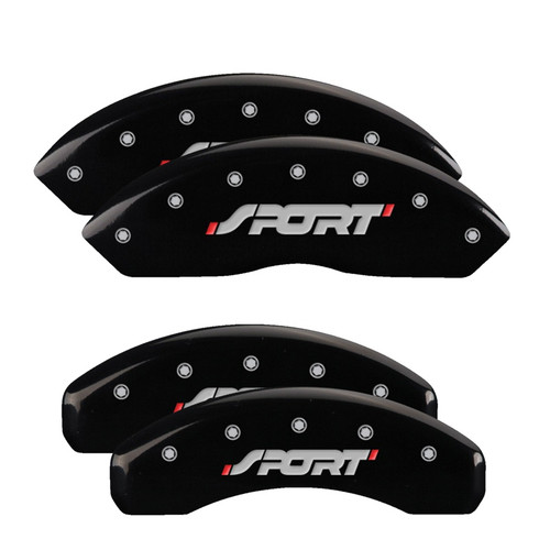 MGP 10119SSPOBK - 4 Caliper Covers Engraved Front & Rear SPORT Black finish silver ch MGP 10119SSPOBK - 4 Caliper Covers Engraved Front & Rear SPORT Black finish silver ch