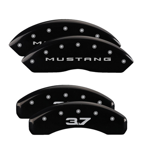 MGP 10202SM32BK - 4 Caliper Covers Engraved Front 2015/Mustang Engraved Rear 2015/37 Black finish silver ch MGP 10202SM32BK - 4 Caliper Covers Engraved Front 2015/Mustang Engraved Rear 2015/37 Black finish silver ch