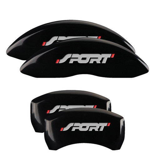 MGP 10229SSP1BK - 4 Caliper Covers Engraved Front & Rear No bolts/Sport Black finish silver ch MGP 10229SSP1BK - 4 Caliper Covers Engraved Front & Rear No bolts/Sport Black finish silver ch