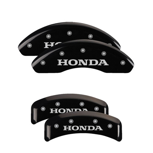 MGP 20130SHONBK - 4 Caliper Covers Engraved Front & Rear Honda Black finish silver ch MGP 20130SHONBK - 4 Caliper Covers Engraved Front & Rear Honda Black finish silver ch