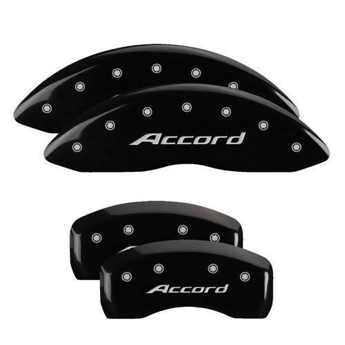 MGP 20219SACCBK - 4 Caliper Covers Engraved Front Accord Engraved Rear Accord Black finish silver ch
