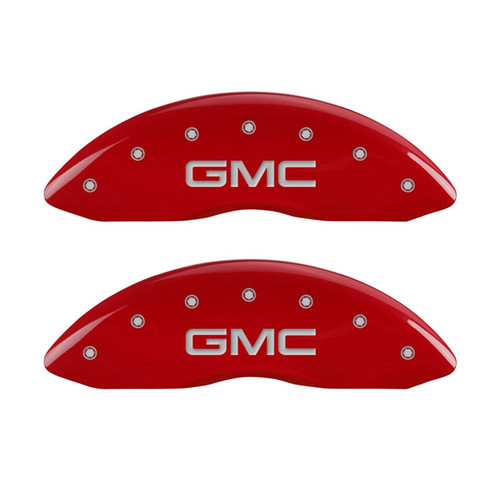 MGP 34213FGMCRD - 2 Caliper Covers Engraved Front GMC Red Finish Silver Characters 2008 GMC Canyon