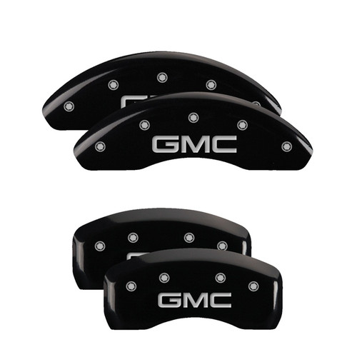 MGP 34215SGMCBK - 4 Caliper Covers Engraved Front & Rear GMC Black Finish Silver Char 2019 GMC Terrain