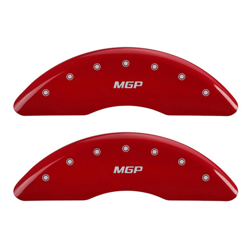 MGP 34213FMGPRD - 2 Caliper Covers Engraved Front  Red Finish Silver Characters 2007 GMC Canyon