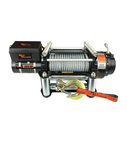 Mile Marker 77-50280W - 18000 LB Winch 7.7 HP Series Wound Motor 79 Foot Steel Cable SEC18 ES Premium