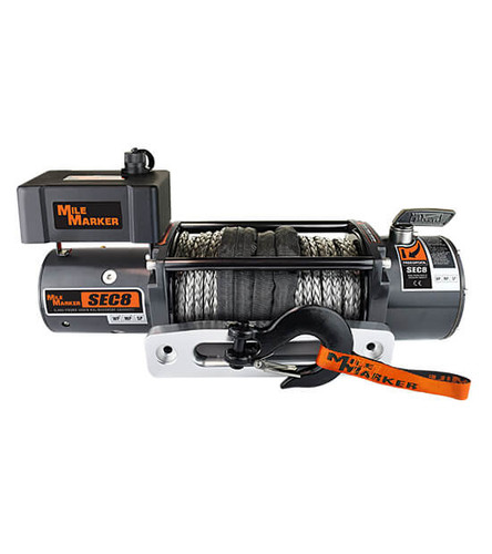 Mile Marker 77-53141W - 8000 LB Winch Waterproof 4.9 HP Series Wound 12V Motor W/ 92 Foot Synthetic Rope SEC8 Scout ES