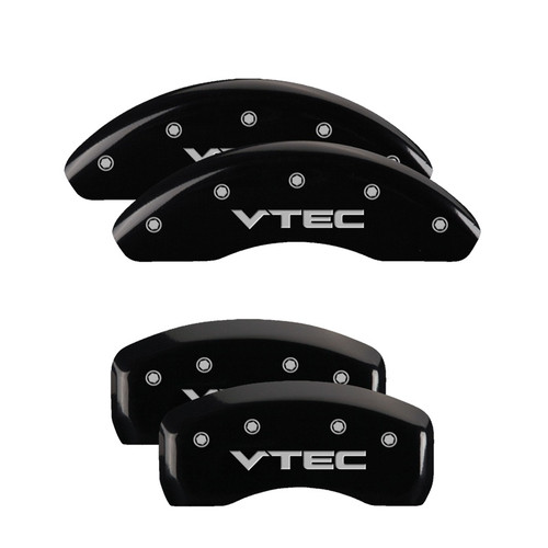 MGP 39004SVTCBK - 4 Caliper Covers Engraved Front & Rear Vtech Black finish silver ch