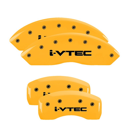 MGP 39016SIVTYL - 4 Caliper Covers Engraved Front & Rear i-Vtec Yellow finish black ch MGP 39016SIVTYL - 4 Caliper Covers Engraved Front & Rear i-Vtec Yellow finish black ch