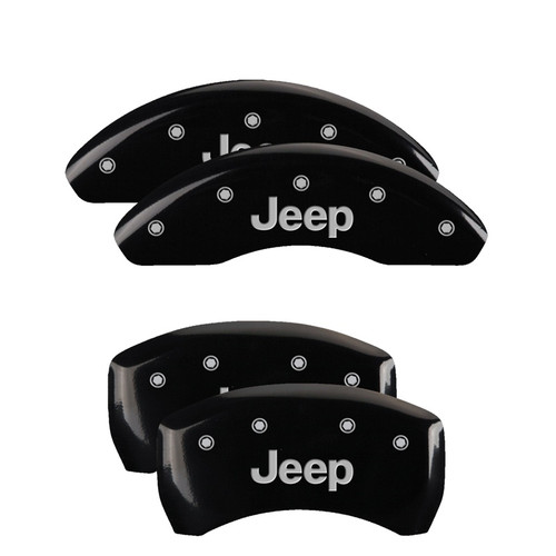 MGP 42013SJEPBK - 4 Caliper Covers Engraved Front & Rear JEEP Black finish silver ch