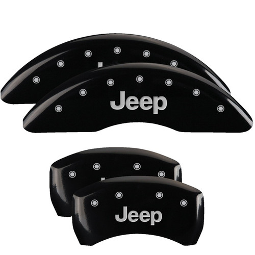 MGP 42012SJEPBK - 4 Caliper Covers Engraved Front & Rear JEEP Black finish silver ch