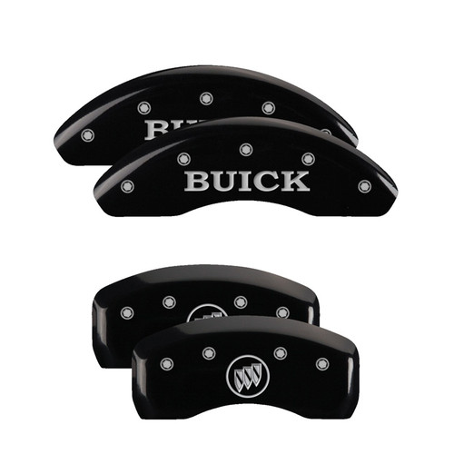 MGP 49010SBSHBK - 4 Caliper Covers Engraved Front Buick Rear Black Finish Silver Char 2017 Buick Cascada