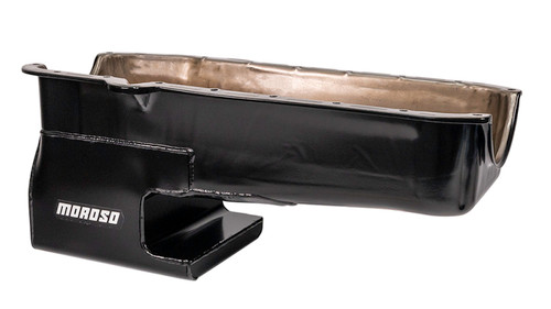Moroso 20213 - 80-85 SBC w/Passengers Side Dip Stick Dart SHP Chevy II Oil Pan - Black