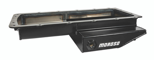 Moroso 20570 - Ford 5.0 Coyote/Cobra (w/Rear Sump) Road Race Baffled Wet Sump 9.5qt 4.5in Steel Oil Pan