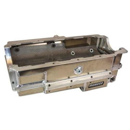Moroso 20381 - Brodix 5.00in Bore Space BBC 2 Piece -16AN External Wet Sump Aluminum Oil Pan