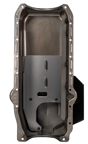 Moroso 21320 - 86-Up Chevrolet Small Block (w/1 Pc Rear Main Seal) Wet Sump 7qt 7.5in Steel Oil Pan - Black