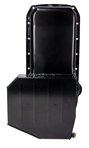 Moroso 21316 - Pre-80 Chevrolet SBC (w/Driver Side Dipstick) Wet Sump 7qt 7.5in Steel Oil Pan - Black