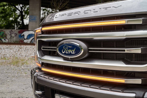 Morimoto XBG26 - XBG LED DRL Grille Inserts: Ford Super Duty Platinum (20-22 / Amber DRL / Set)