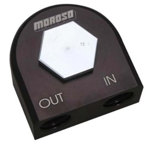 Moroso 23683 - Universal Remote Oil Filter Adapter - 90 Degree - 13/16in-16 Thread
