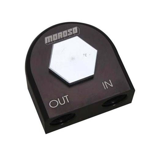 Moroso 23685 - Universal Remote Oil Filter Adapter - 90 Degree - 20mm-1.5in Thread