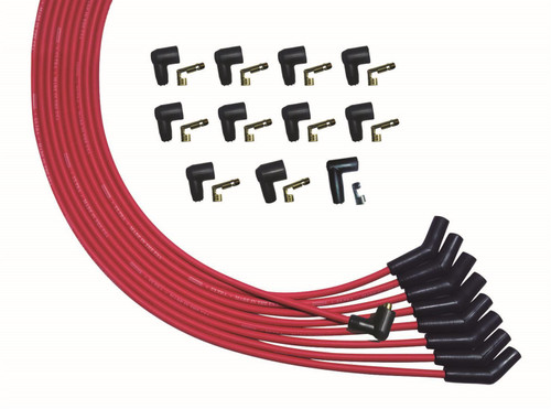 Moroso 52010 - V8 135 Deg Plug Non-HEI Unsleeved Ultra Spark Plug Wire Set - Red