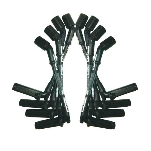 Moroso 51532 - GM LS 9.75in Long Coil On Plug 90 Deg Sleeved Ultra Spark Plug Wire Set - Black