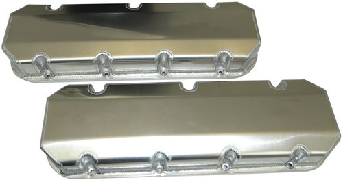 Moroso 68353 - Chevrolet Big Block Valve Cover w/Billet Rail - Steel Inserts - No Logo - Aluminum - Pair