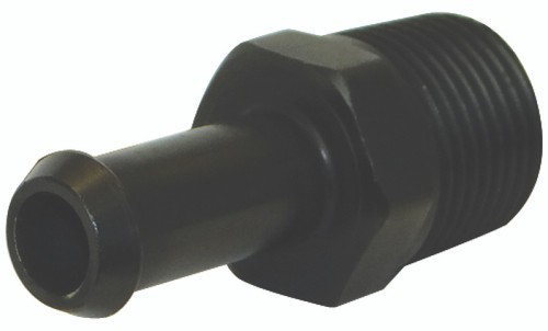 Moroso 65381 - Air/Oil Separator Fuel Line Fitting - 3/8in to 3/8in Hose - Straight - Black - Single