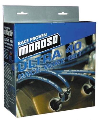 Moroso 73835 - Ford 429-460 Ignition Wire Set - Ultra 40 - Sleeved - HEI - 135 Degree - Black